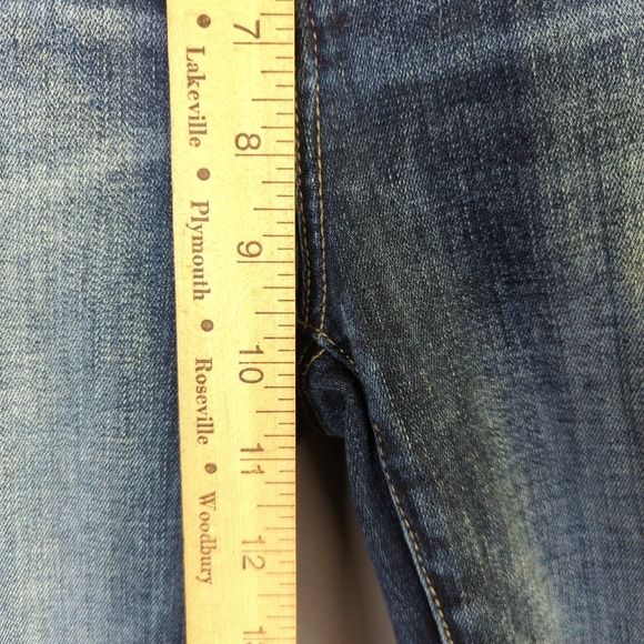 BKE Parker Jeans Womens 24x29 Blue Super Flare High‎ Rise Raw Hem Distressed - Picture 5 of 9